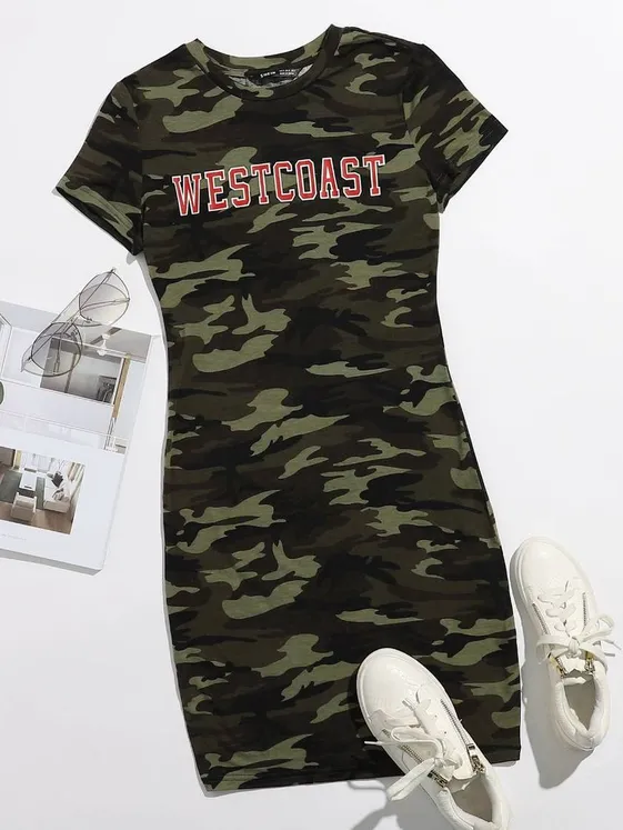 Vestido casual con camuflaje