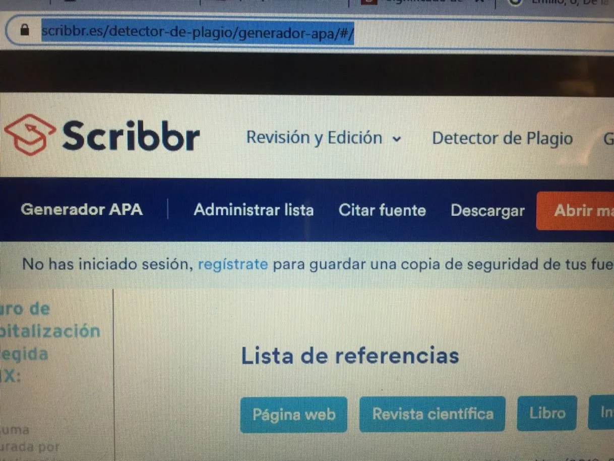 Sitio web de Generador referencia formato APA