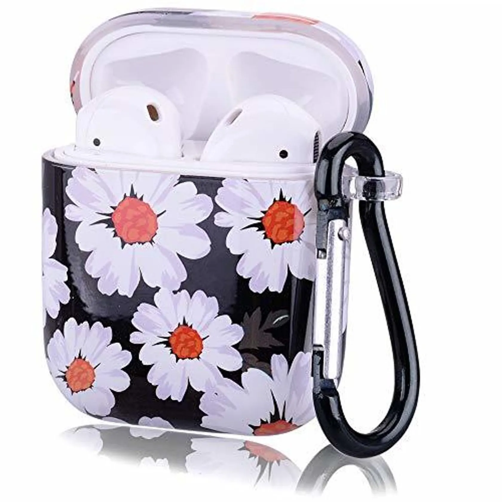 OKZone Funda Apple AirPods 1&2, Flores Diseño Funda Duro PC Protectora Estuche
