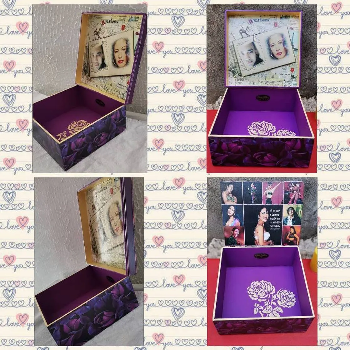 Cajas y otros artículos de madera decoradas artesanalmente.