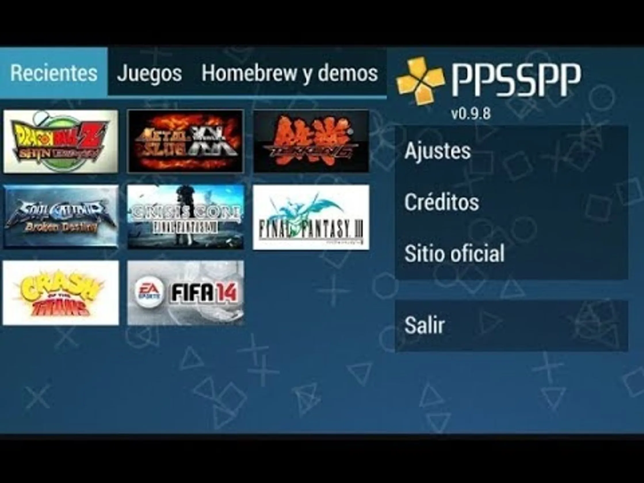 App emulador de juegos de PSP para android