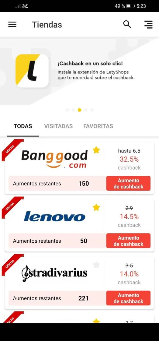 LetyShops: compras con cashback