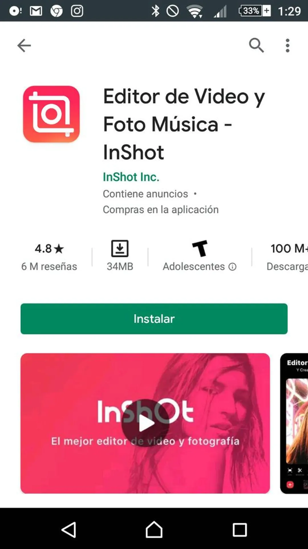 Es una aplicación genial para editar videos en el móvil.