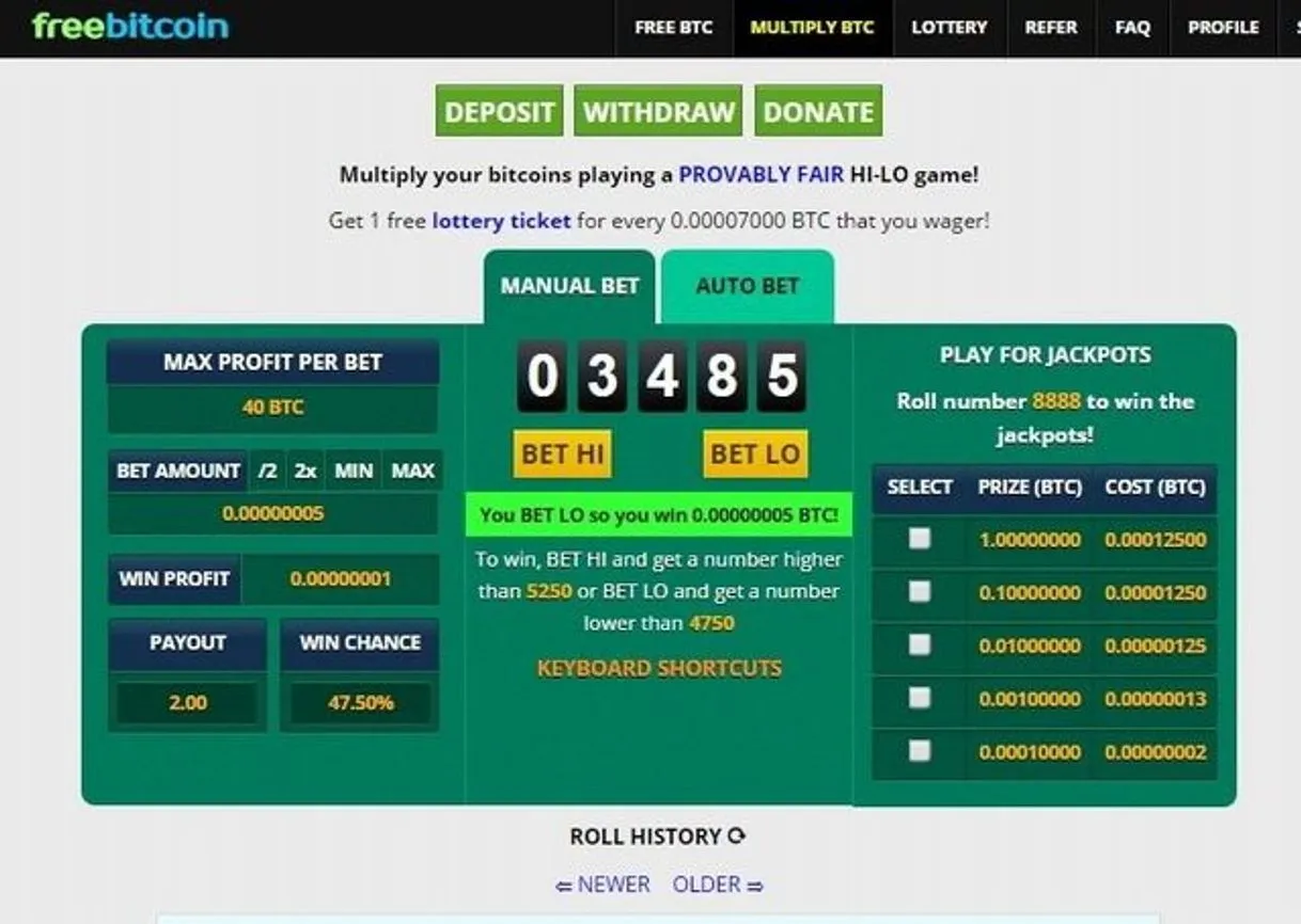 Faucets = freebitcoin