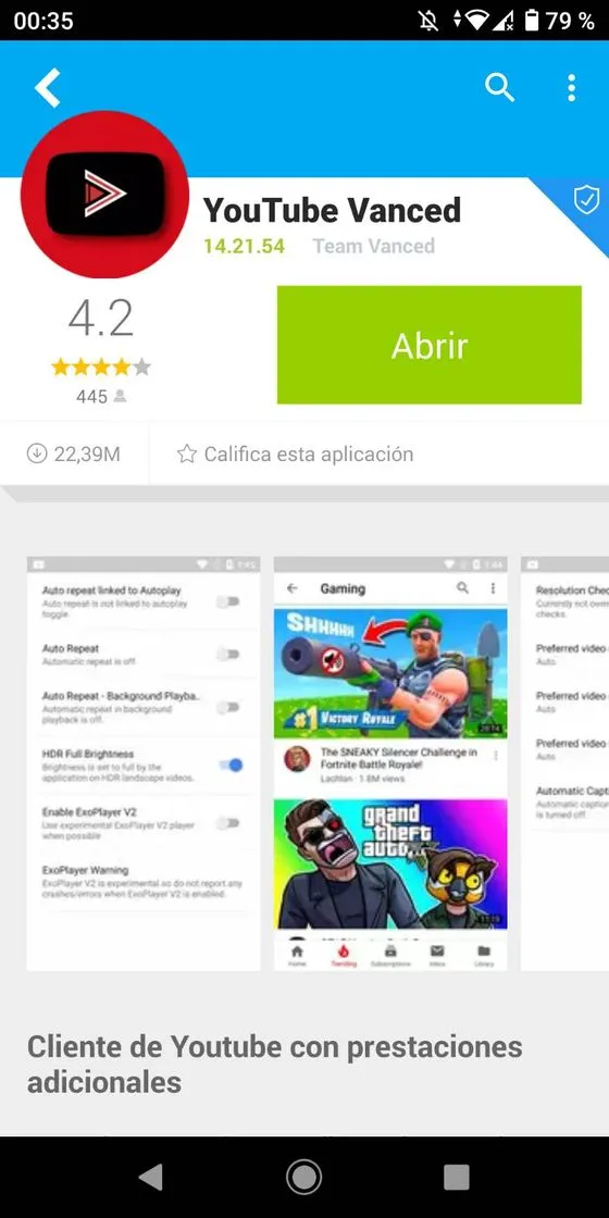 Youtube vanced