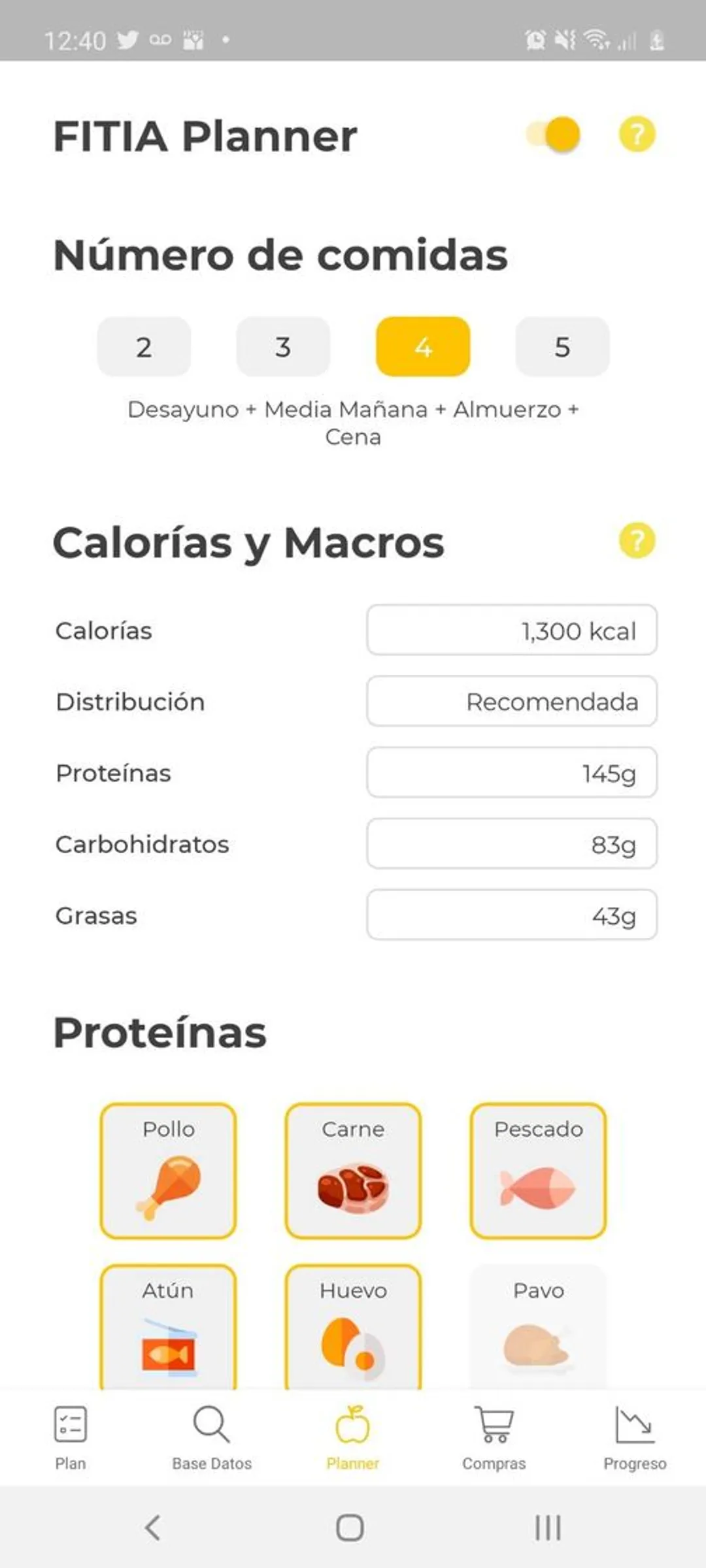Fitia aplicación para contar las calorías que consumes.