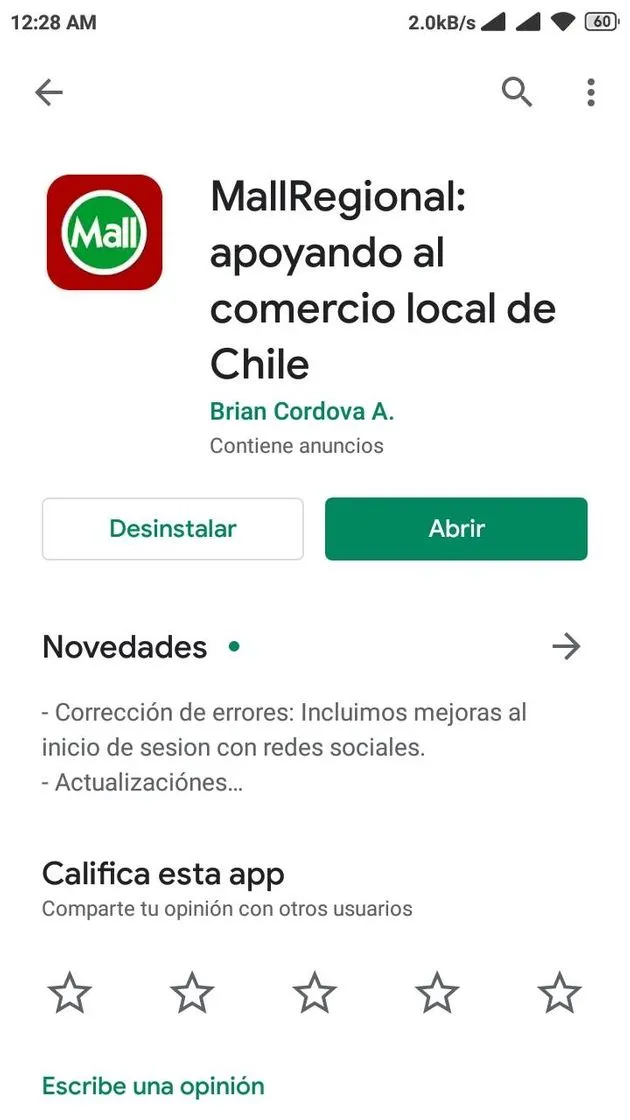 App en Play Store que apoya a Pymes de Chile.