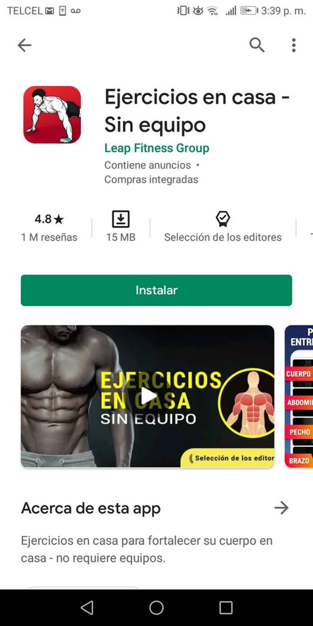 App para hacer ejercicio.