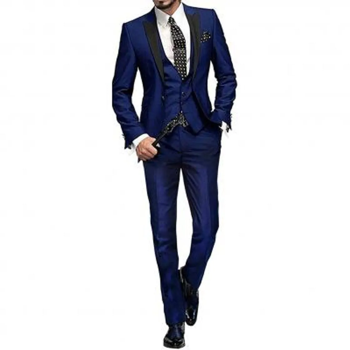 QZI Hombre Traje de Solapa Chal de Dos Piezas Conjunto Chaqueta y