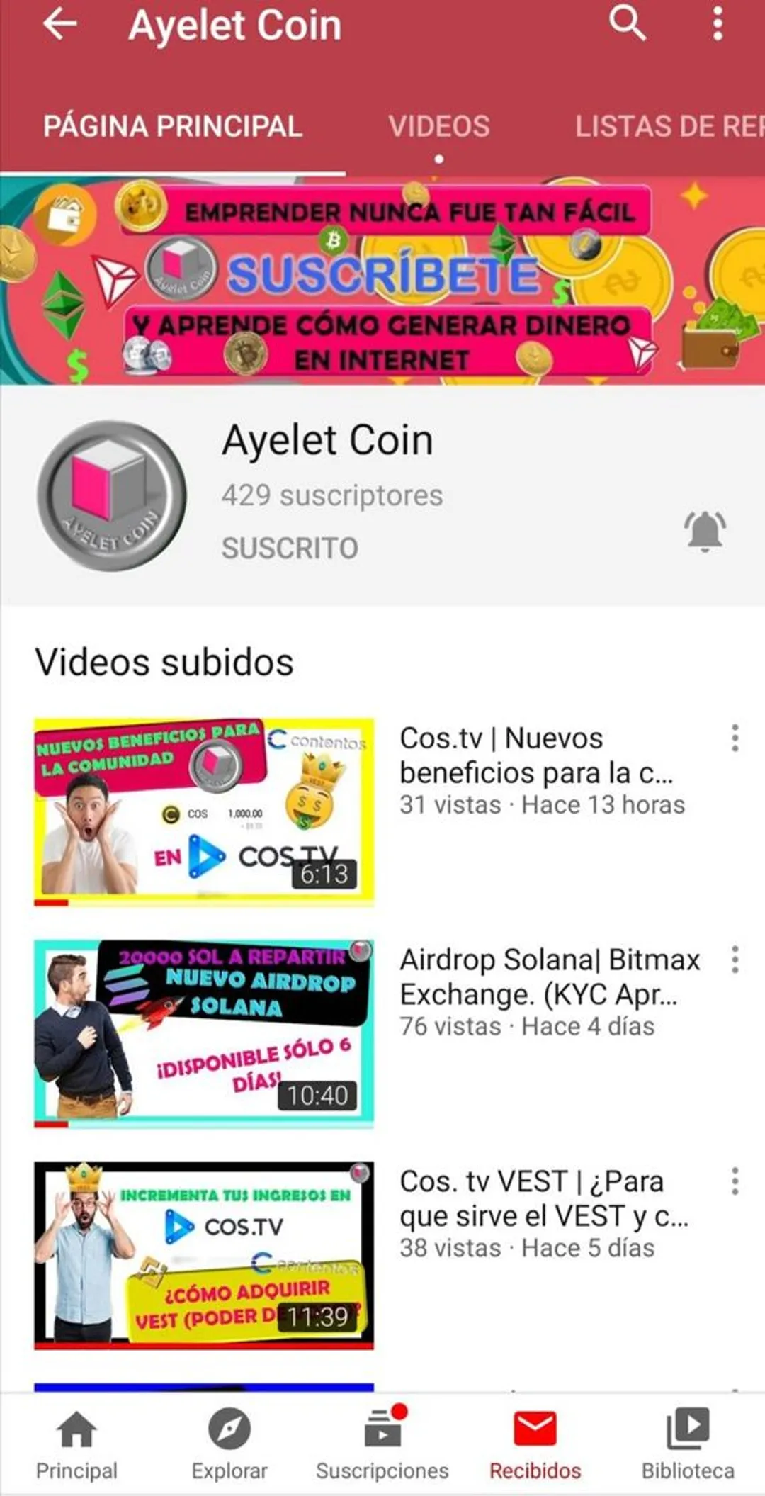 Canal de youtube👌