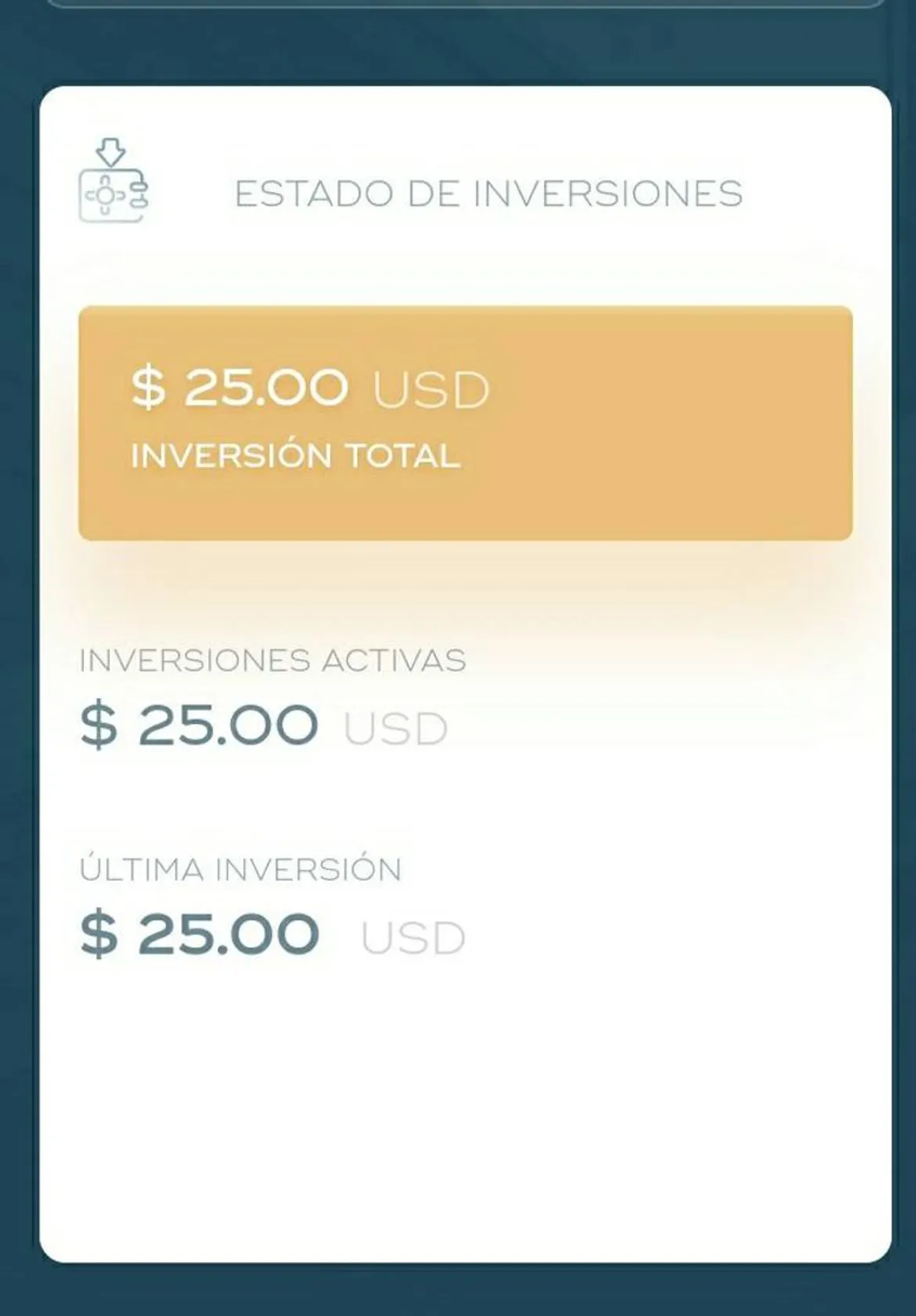 Yo gano diario por el depósito de 25 USD / 3 dólares diario