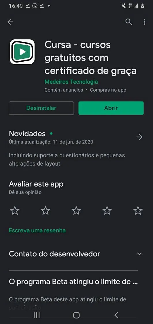 Cursa-Aplicativo com vários cursos gratuitos com certificado