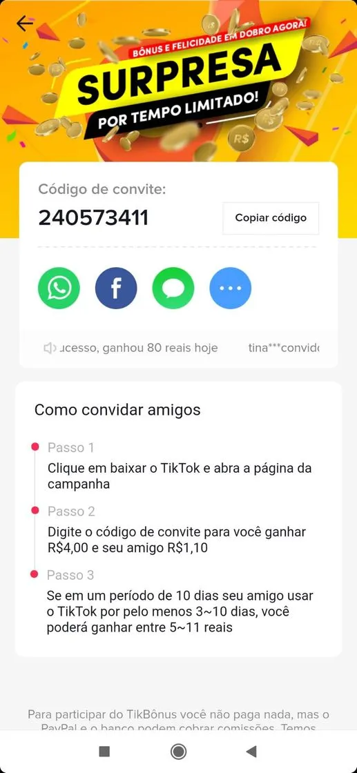 Ganhe dinheiro com TIKTOK