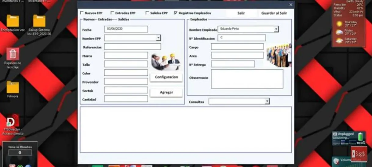 Sistema de inventario y entregas de equipos de protección ...