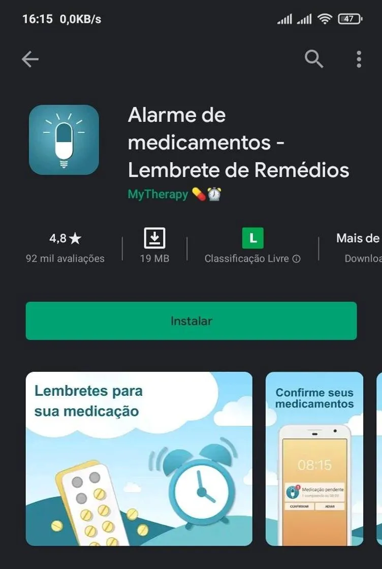 Aplicativo de medicamentos - lembrete de remédios.