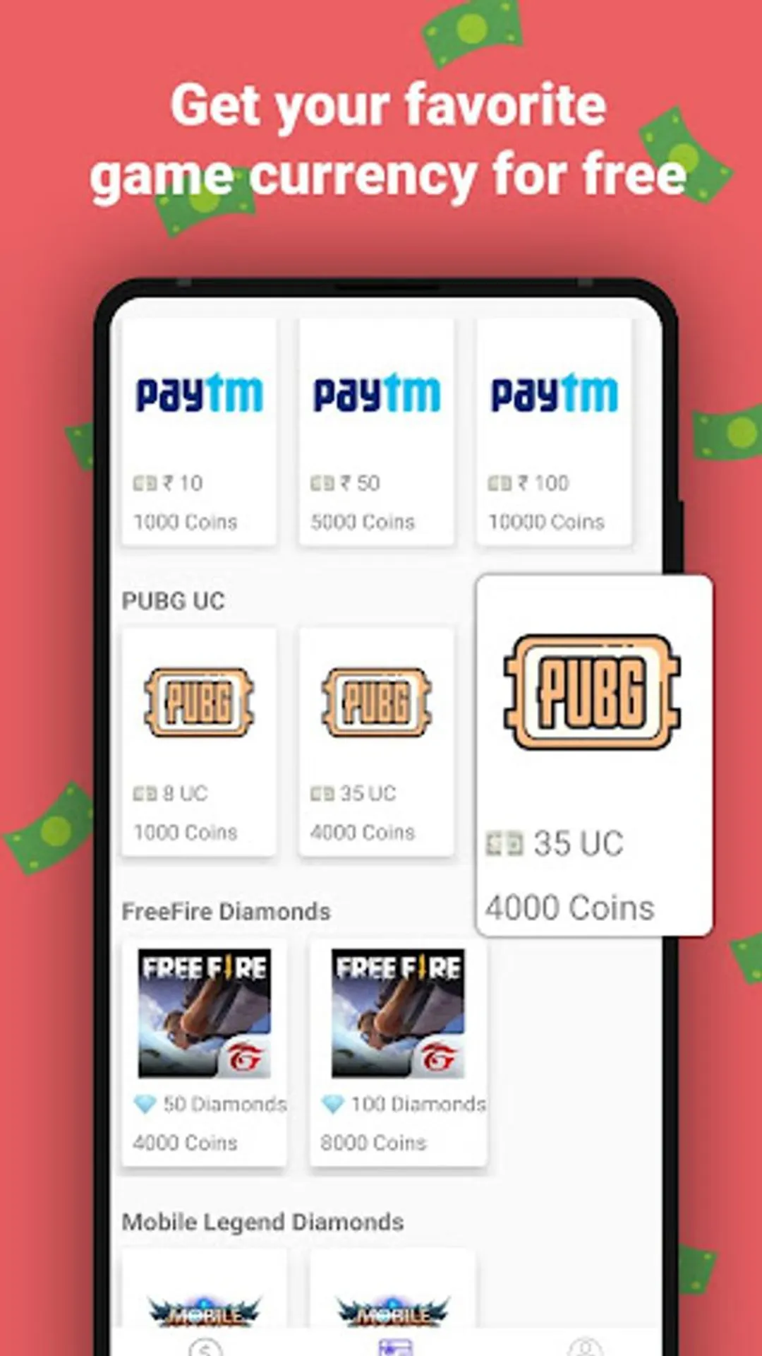 mGamer – Earn Money, Win Diamonds, UC, Credits - Google Play