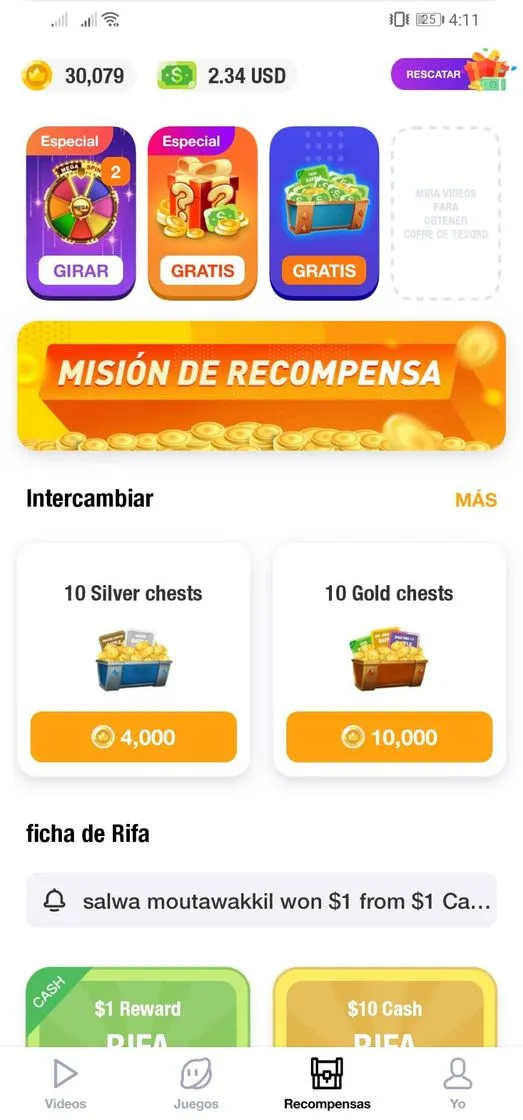 ClipClaps excelente app te paga por jugar y ver videos