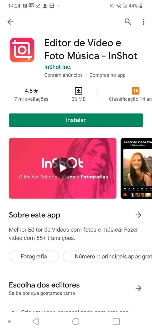 Aplicativo para Edição de Vídeo- Editor Video Maker InShot
