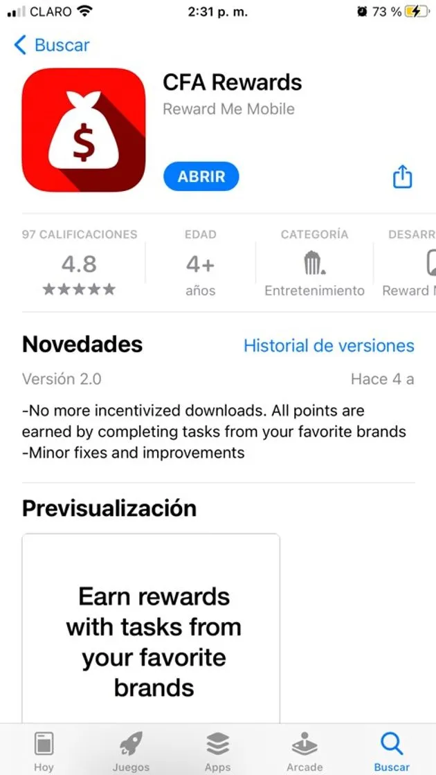 CFA Rewards on the App Store