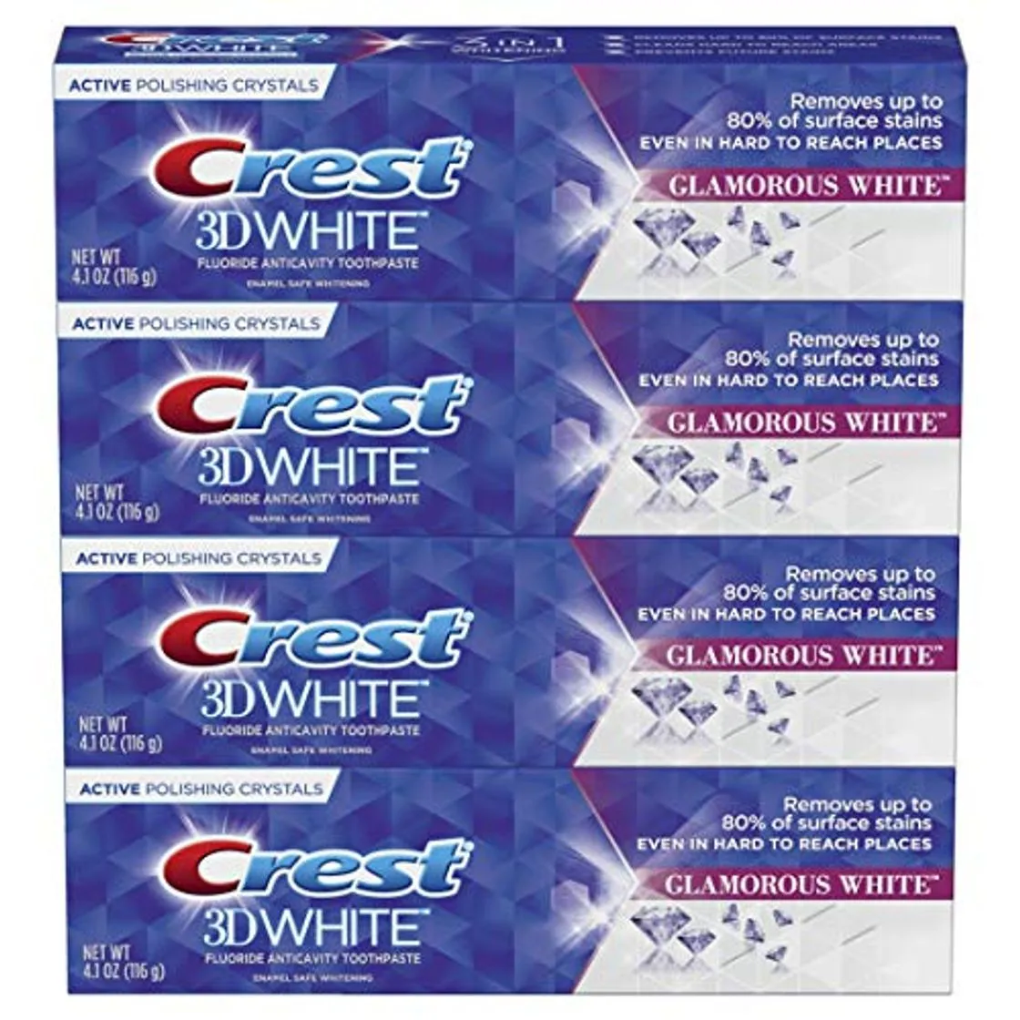 Crest 3D White Luxe, Glamorous White, Vibrant Mint Toothpaste 4.1oz