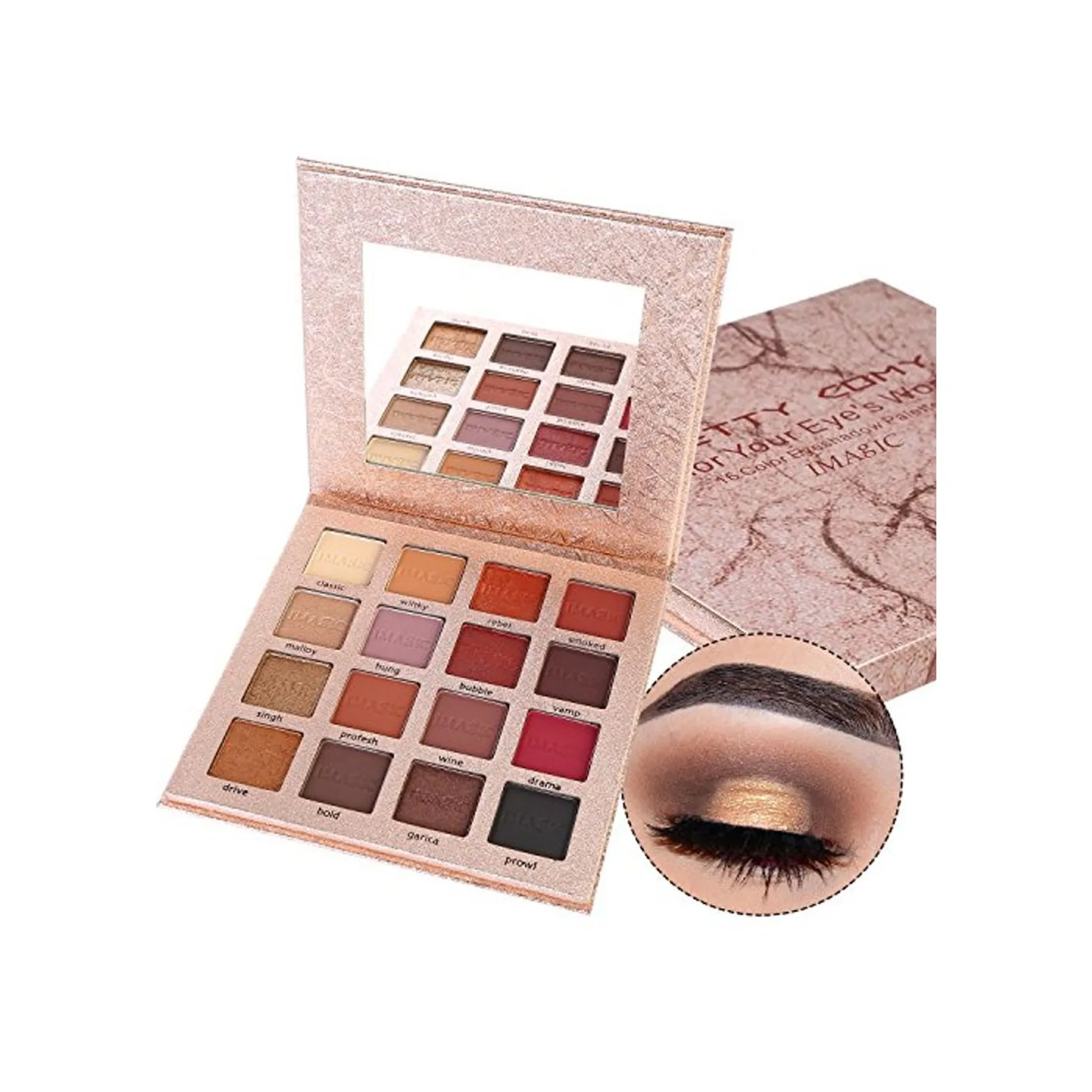 Pretty Comy 16 colores sombra de ojos mate Shimmer impermeable durable paleta