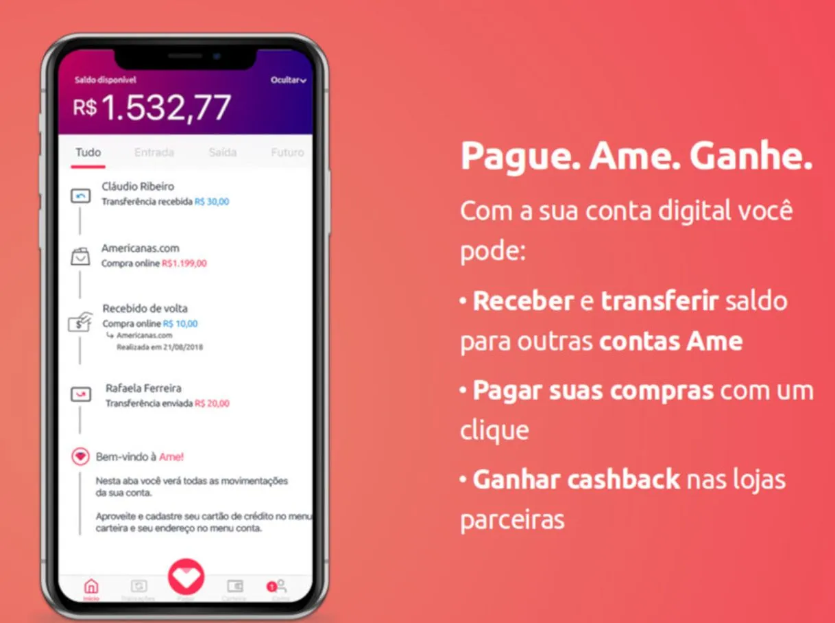 AME DIGITAL - APP DE PAGAMENTOS E CASHBACK
