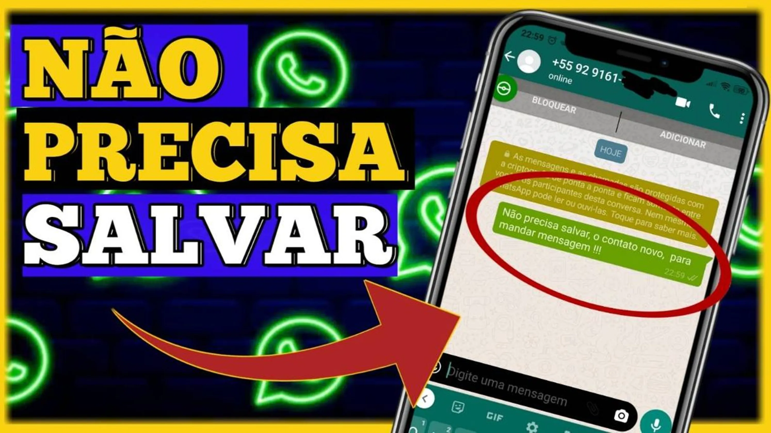 MENSAGEM SEM SALVAR CONTATO