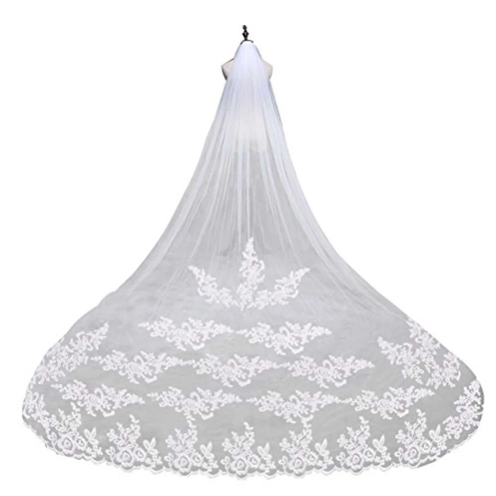 ULTNICE Velo de Novia de Boda Encaje Mantilla con Peine